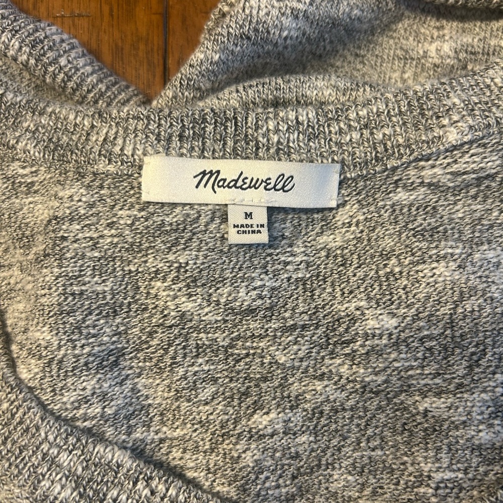 Madewell Women’s V Neck Paulson Sweater Tee in Marled Storm, Size Medium - Picture 10 of 11
